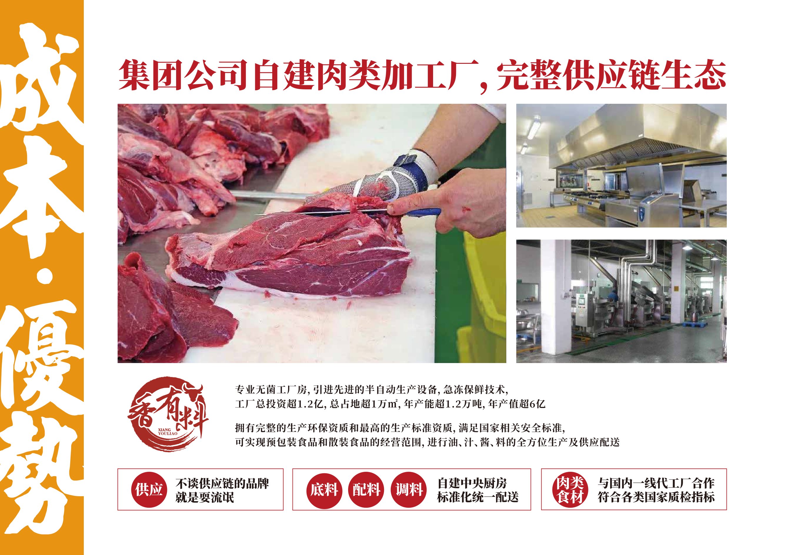 集团公司自建肉类加工厂,完整供应链生态